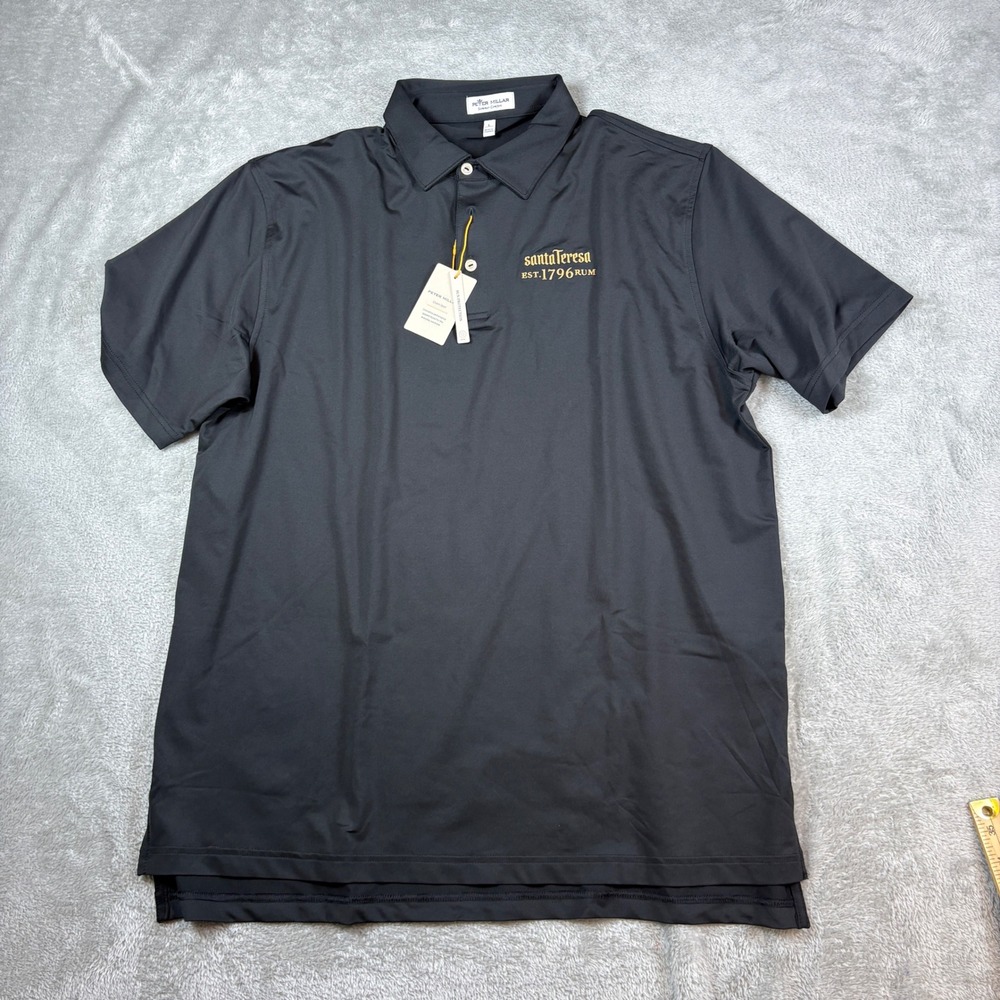 Peter Millar Shirts Men L Santa Teresa Rum Crown Sport Summer Comfort Black NEW